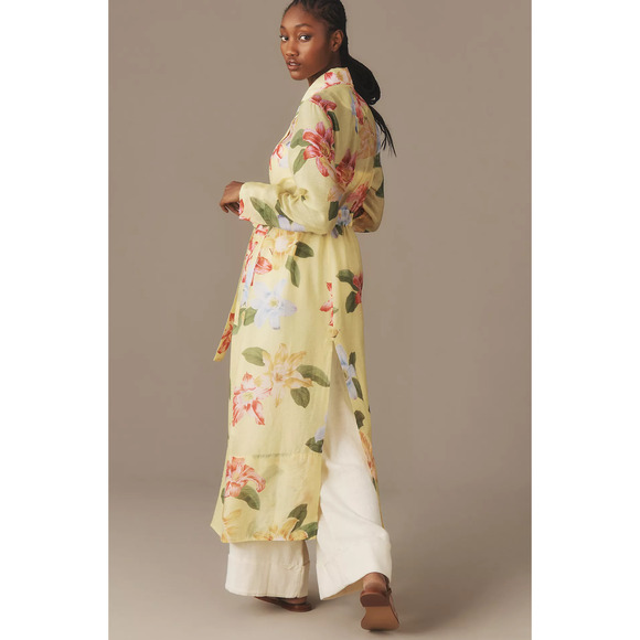 Anthropologie Maeve Sheer Printed Trench Coat - New Small - Picture 3 of 5